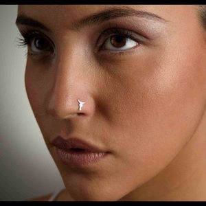 Tribal style nose ring from Etsy (14K yellow gold and white gold) 20G